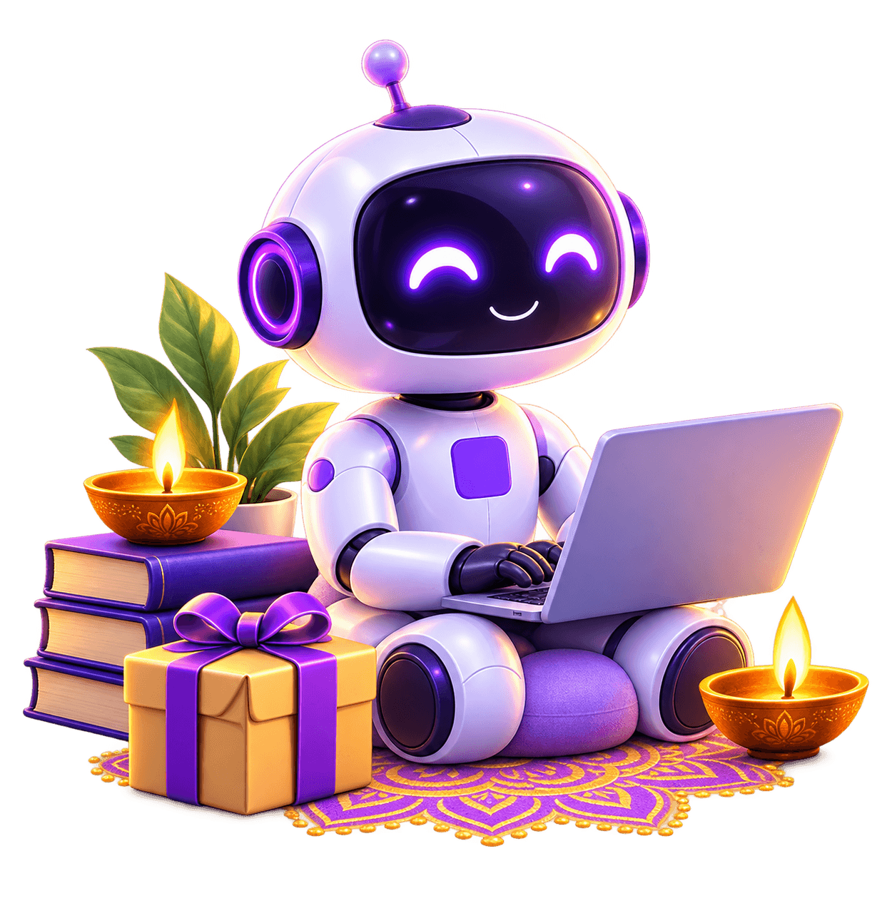 Diwali AI / ML Robot Learning with Laptop at CodingOtt