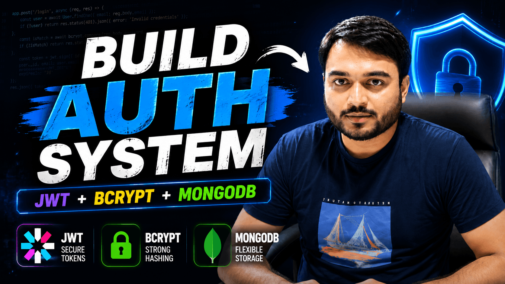 Day-30 build authentication system in express mongoose bcrypt jwt